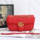 Women's GG Marmont Gold Retro Double G Logo Leather Chain Flap Bag Single Shoulder Bag Crossbody Bag 6616