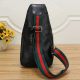 Women's Gold Logo Red and Green Stripes Light-luxury Retro Single Shoulder Backpack 2612