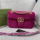 Women's GG Marmont Gold Label Logo Quilted Chain Shoulder Strap Velvet One Shoulder Crossbody Bag 1732R
