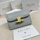 Men's Gold Label Logo Cowhide Light Luxury Card Bag Blue 10582