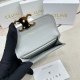 Men's Gold Label Logo Cowhide Light Luxury Card Bag Blue 10582
