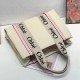 Women's Woody Printed Ribbon Linen Canvas Cowhide Tote Bag Shopping Bag Single Shoulder Crossbody Handbag 6838