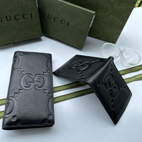 Men's Double G Logo Imprinted Flip Open Closed Leather Wallet Black 502