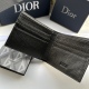 Men's Diamond Double Fold Canvas Collar Leather Card Bag grey 634