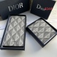 Men's Diamond Double Fold Canvas Collar Leather Card Bag grey 634