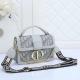 Women's Montaigne Gold Label Logo Chain Printing Embroidered Canvas Panel Leather Single Shoulder Crossbody Handbag 8835