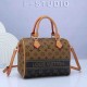 Women's Classic Retro Printed Canvas Patchwork Leather Single Shoulder Crossbody Handbag 009