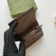 Women's Bamboo Lock Double Fold Flip Cowhide Card Bag Wallet brown 658244