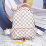 Women's LOUIS VUITTON Palm Springs with Double-zipper Canvas&Leather Patchwork Schoolbag Backbag 118