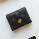 Women's GG Matelasse Gold Logo Folding Leather Card Bag Wallet black 723786