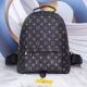 Women's Full Retro Printed Canvas Patchwork Leather Backpack Schoolbag 119