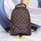 Women's LOUIS VUITTON Palm Springs with Double-zipper Canvas&Leather Patchwork Schoolbag Backbag 118