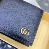 Men's GG Marmont Gold Logo Long Leather Wallet black