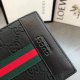 Men's Red&green Striped Retro Printed Soft Leather Wallet black