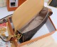 Women's Diane PM Classic Full Print Coating Canvas&Leather Single Shoulder Crossbody Handbag Brown 1812