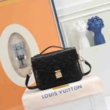 Women's Pochette Metis Embossed Buckle Postman Bag Cross Shoulder Handbag 40780