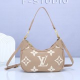 Women's Curved Detachable Adjustable Shoulder Strap Embossed Cow Leather Cross Shoulder Handbag 5159