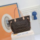 Women's Neverfull GM Canvas Patchwork Leather with Cardbag Tote Bag Shopping Bag Single Shoulder Handbag 40996