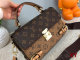 Women's Classic Printed Gold Buckle Canvas Patchwork Leather Crossbody Shoulder Bag 3873-1