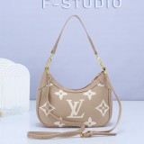 Women's Curved Detachable Adjustable Shoulder Strap Embossed Cow Leather Cross Shoulder Handbag 5159