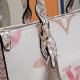 Women's ONTHEGO Watercolor Detachable Adjustable Shoulder Strap Pattern Embossed Canvas Tote Bag Shopping Bag Handbag white apricot 44578-2