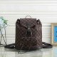 Women's Checkerboard Printed Canvas Patchwork Leather Edging Backpack Schoolbag 41076