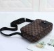 Men's Retro Printed Minimalist Veneer Single Shoulder Crossbody Bag brown 2390