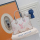 Women's ONTHEGO Watercolor Detachable Adjustable Shoulder Strap Pattern Embossed Canvas Tote Bag Shopping Bag Handbag white apricot 44578-2