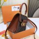 Women's Dauphine Classic Printed Canvas Patchwork Leather Crossbody Shoulder Bag 63053