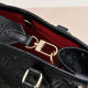 Women's Classic Embossed Microfiber Paired with Wallet Cross Shoulder Handbag black 45039