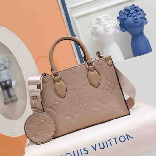 Women's Classic Embossed Microfiber Paired with Wallet Cross Shoulder Handbag apricot 45039