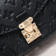 Women's Classic Embossed Gold Buckle Chain Microfiber Cross Shoulder Handbag black 46279