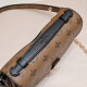 Women's Classic Embossed Gold Buckle Chain Microfiber Cross Shoulder Handbag brown 46279