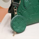 Women's Classic Embossed Microfiber Paired with Wallet Cross Shoulder Handbag green 45039