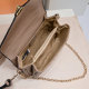 Women's Classic Embossed Gold Buckle Chain Microfiber Cross Shoulder Handbag apricot 46279