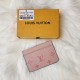 Women's Gold Logo Embossed Soft Grain Leather Wallet Pink M69171