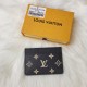 Women's Gold Logo Embossed Soft Grain Leather Wallet black M69171