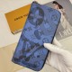 Men's Classic Ink Print Long and Short Wallet Blue 82305