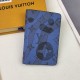 Men's Classic Ink Print Long and Short Wallet Blue 82371