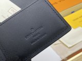 Men's Classic Retro Embossed Canvas Patchwork Leather Wallet Card Bag black N62665