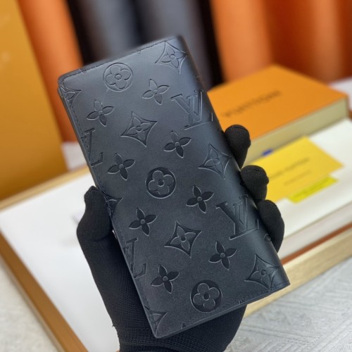 Men's Classic Retro Embossed Canvas Patchwork Leather Wallet Card Bag black N62665