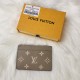 Women's Gold Logo Embossed Soft Grain Leather Wallet brown M69171