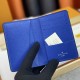 Men's Classic Printed Fashion Cowhide Wallet Card Bag dark blue M30301