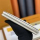 Women's Zippy Silver Hardware Printed Perforated Design Calfskin Wallet white M61867