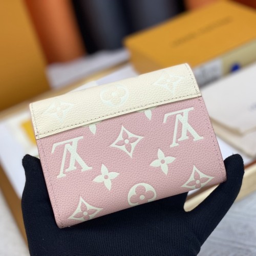 Women's Victorine Classic Printed Cowhide Card Bag Wallet white pink M81258