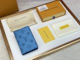 Men's Classic Printed Fashion Cowhide Wallet Card Bag blue M30301