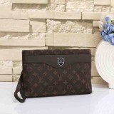 Men's Retro Printed Metal Logo Canvas Wallet Handbag 988