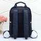 Men's Red and White Striped Decorative Gold Logo Canvas Backpack Schoolbag TM8830