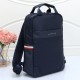 Men's Red and White Striped Decorative Gold Logo Canvas Backpack Schoolbag TM8830