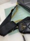 Women's Classic Embossed Triangle Logo Chain Detachable Adjustable Crossbody Shoulder Bag 3356